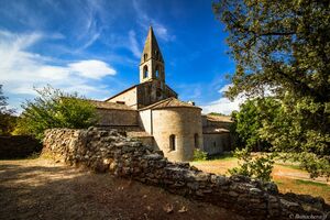De apsis van de abdij van Thoronet in de Provence