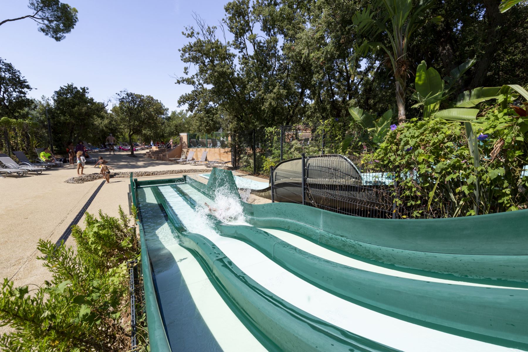 Zwembad glijbaan familie waterpark Animatie