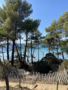 Zandstrand met schaduw in Bormes