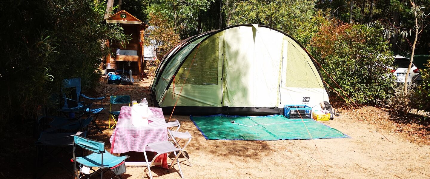 Staanplaats voor caravan en camper op schaduwrijke camping