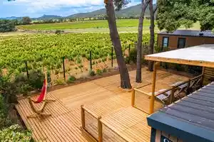 Verhuur stacaravan met airco camping binnenland Provence